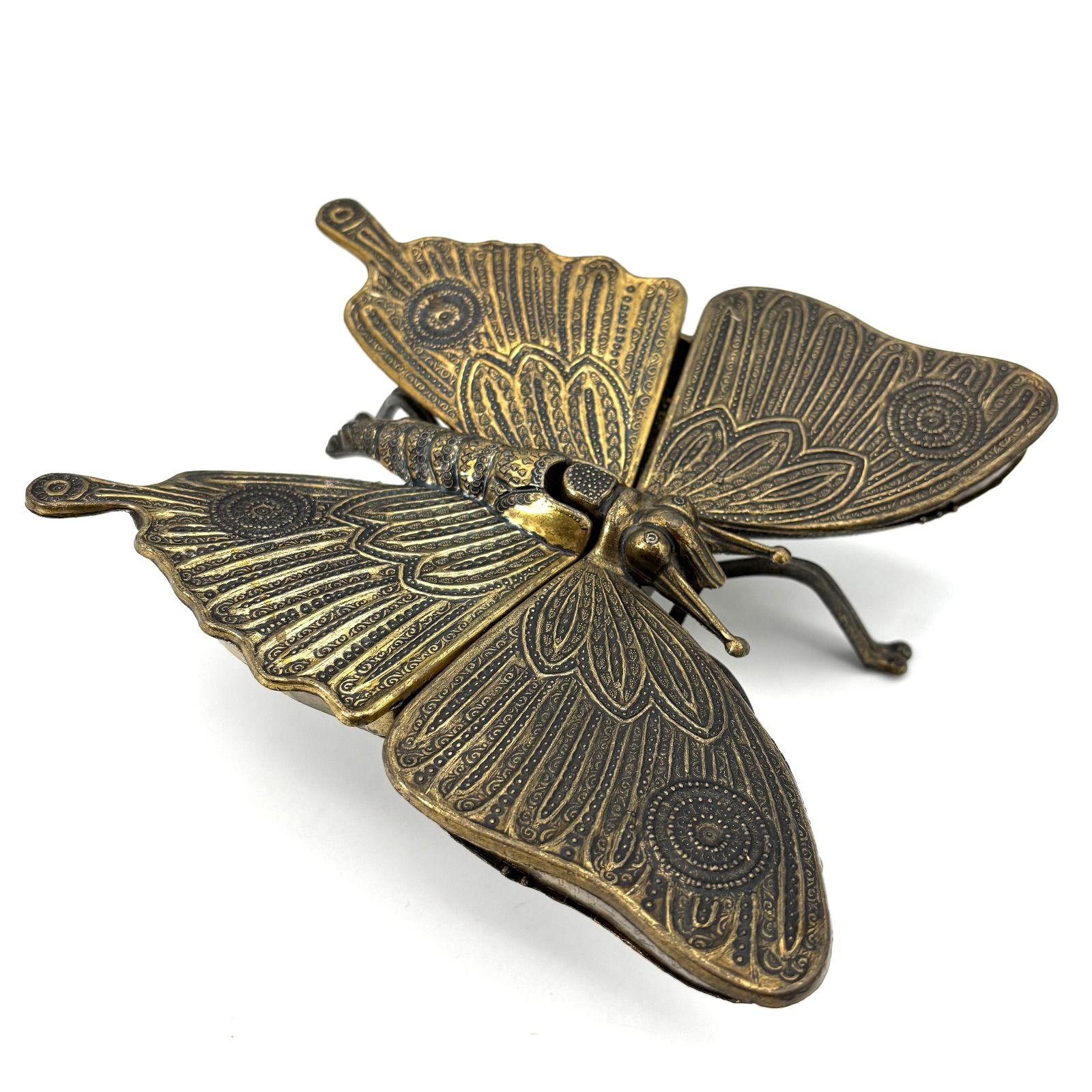 Butterfly】アンティーク調 バタフライ型 真鍮製小物入れ