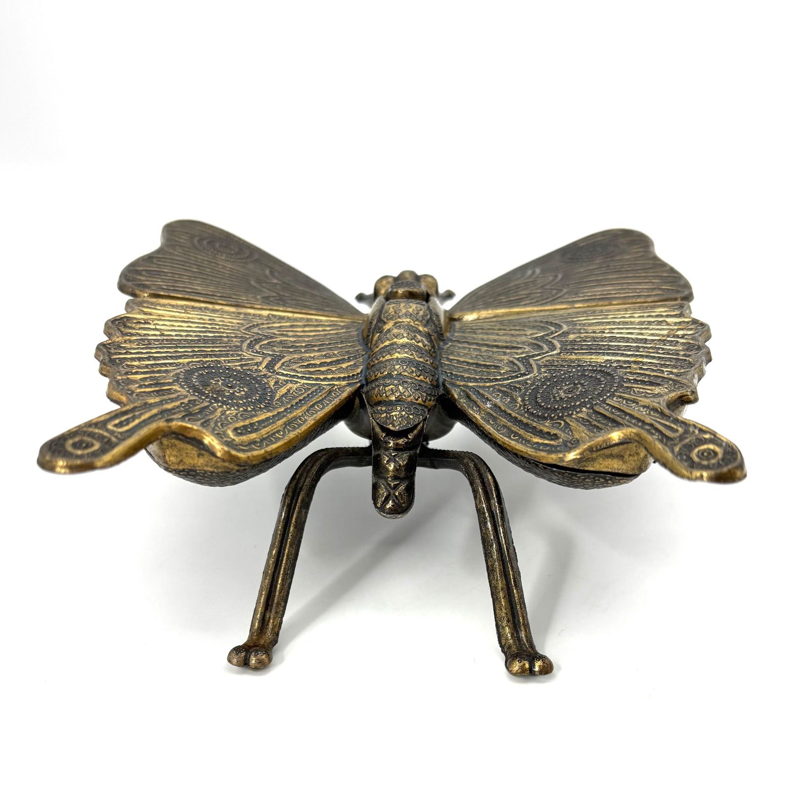 Butterfly】アンティーク調 バタフライ型 真鍮製小物入れ