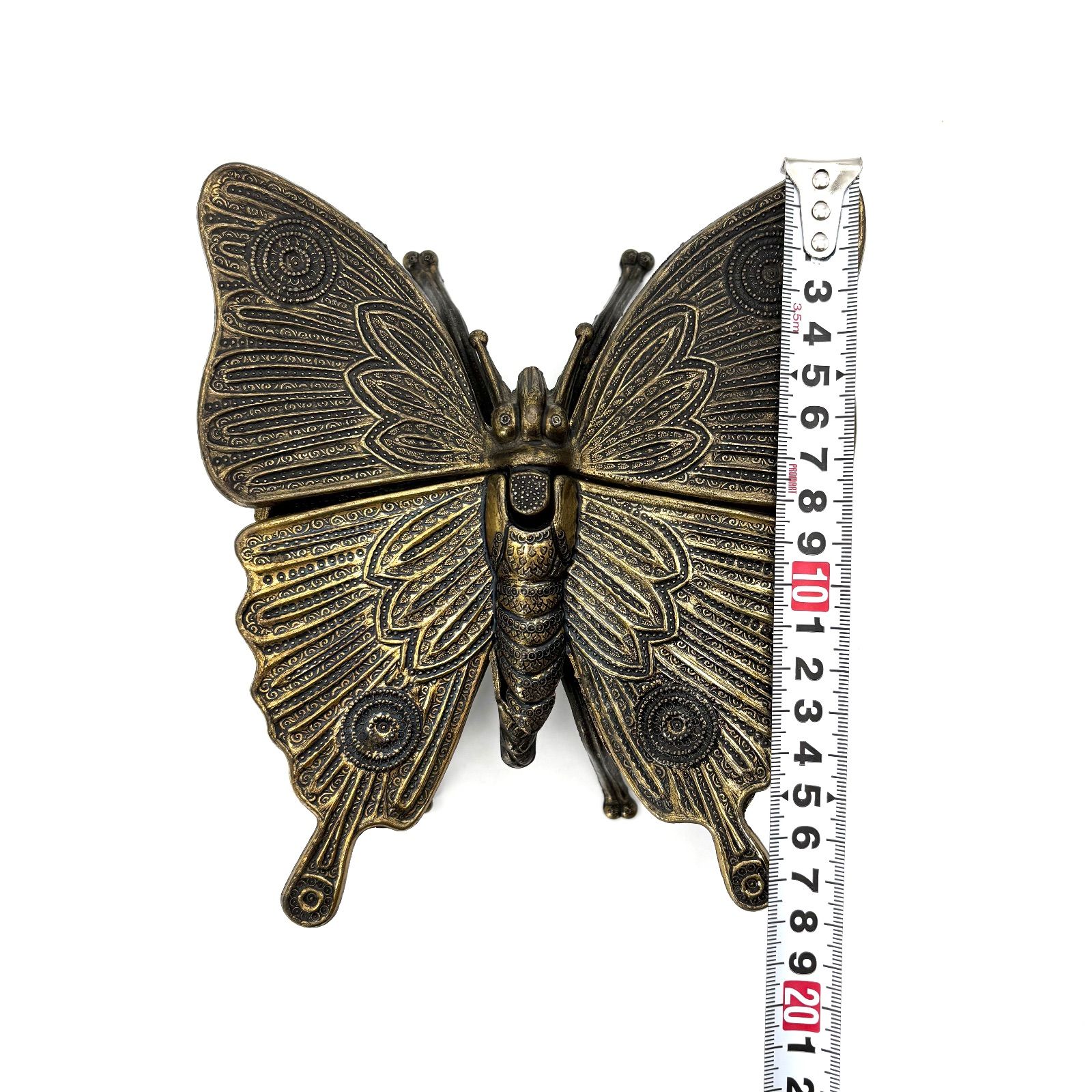 Butterfly】アンティーク調 バタフライ型 真鍮製小物入れ