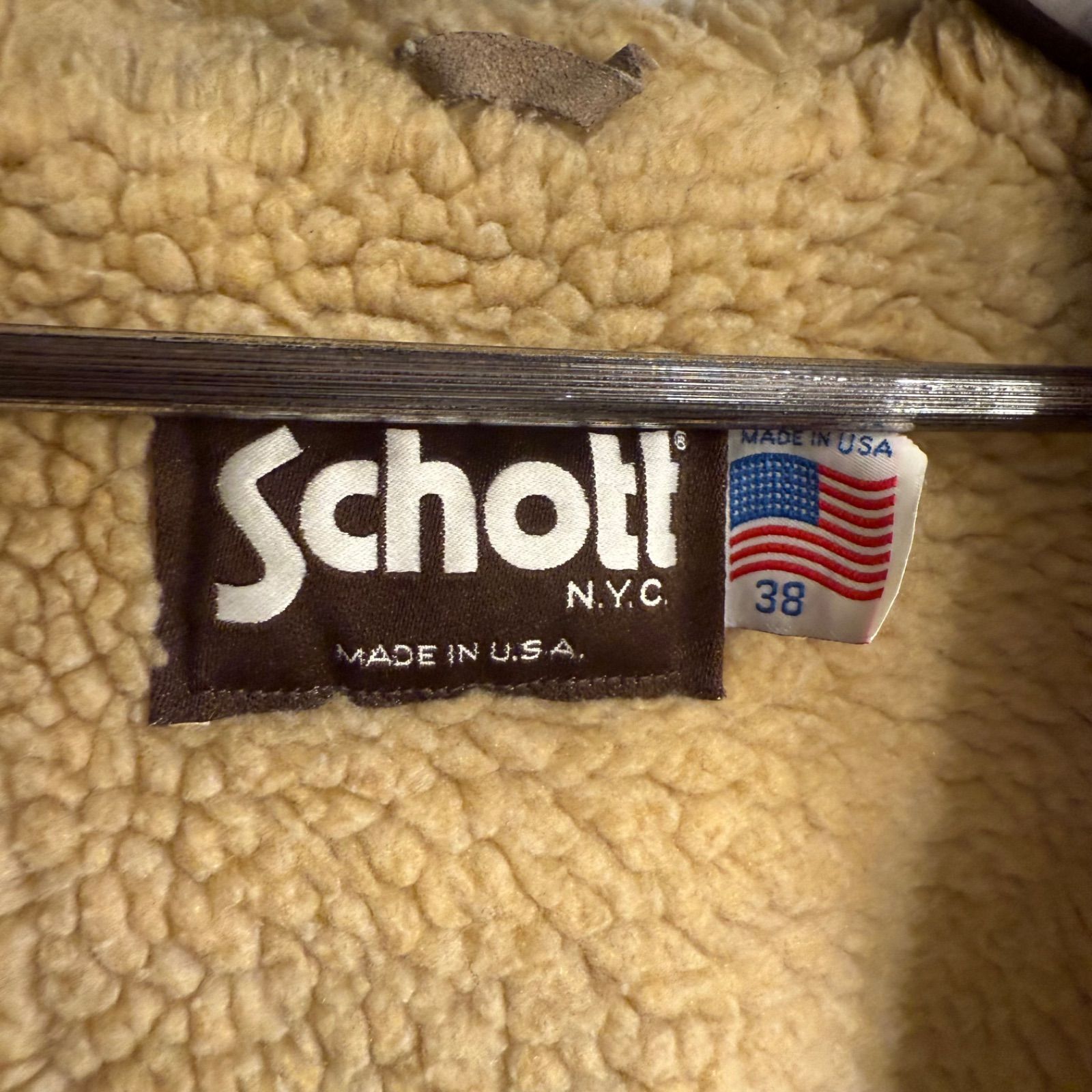 ヴィンテージ】SCHOTT ショット レザージャケット 38 ボア裏地 フード 