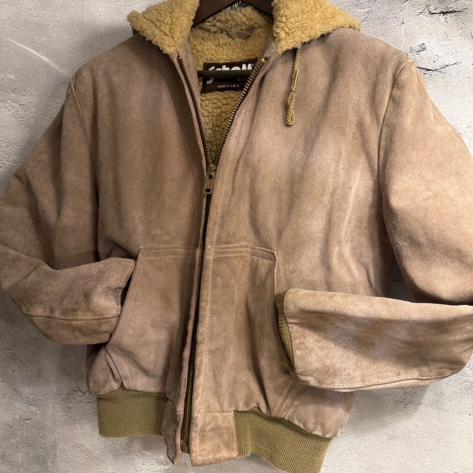 schott ショット 38 スエード　レザー　ボア　ジャケット　ヴィンテージ schott ショット 38 スエード レザー ボア ジャケット ヴィンテージ