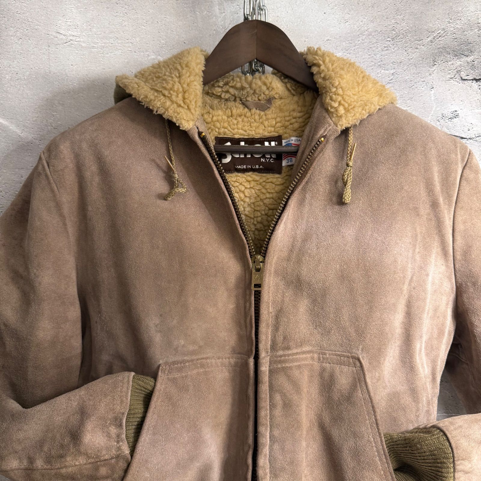ヴィンテージ】SCHOTT ショット レザージャケット 38 ボア裏地 フード