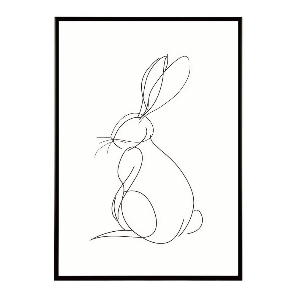 B1サイズ（約73x103cm）】【lh-poster-11387】兎 うさぎ ペット 動物 ファッション アニマル ラインアート ナチュラル