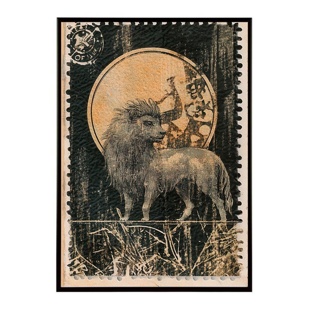 A3サイズ（約30×42cm）】【lh-poster-11450】切手風 レトロ 最新 動物