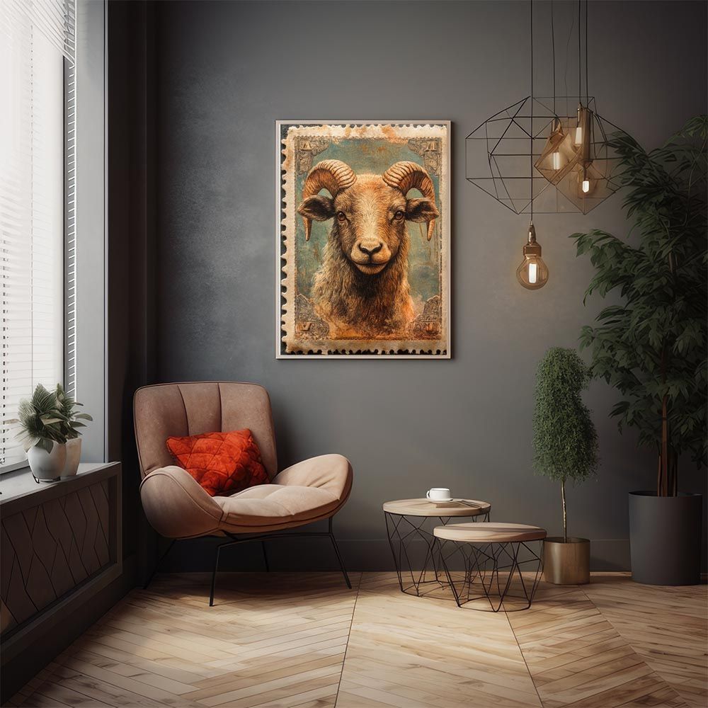 B2サイズ（約51x73cm）】【lh-poster-11504】切手風 レトロ 動物