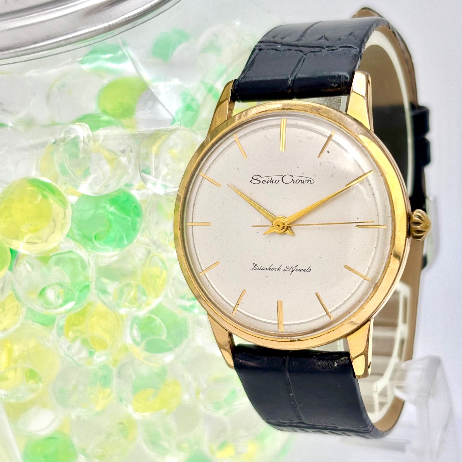 稼働 Seiko Crown セイコー クラウン 機械式 手巻き メンズ ゴールド J14040