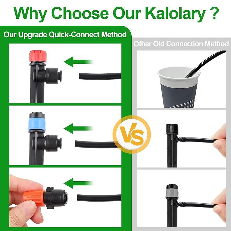  Kalolary 75 Mホース 灌漑システム 自動散水セット 噴霧ノズル 点滴灌漑 散水ホース 給水 散水用具 家庭園芸 温室加湿 ガーデンシャワー ノズル エアーツール