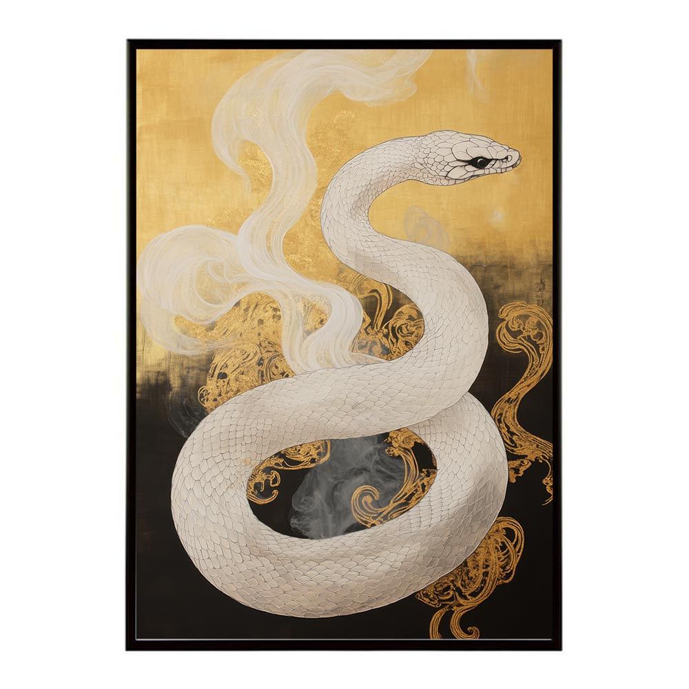 A1サイズ（約59x84cm）】【lh-poster-11529】2025年 干支 節約 蛇 白蛇