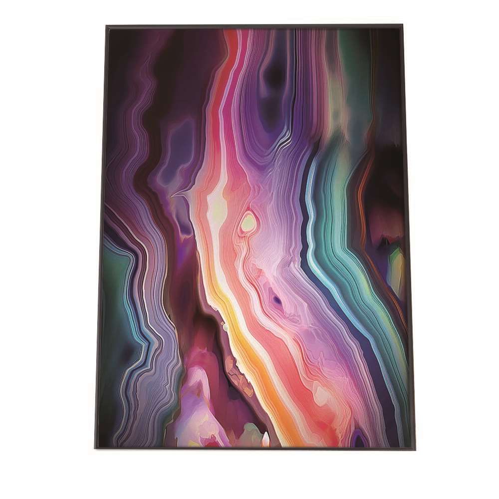 【A2サイズ（約42x59cm）】【lh-poster-1154】アゲートスライス メノウ マーブル 大理石 ポスター フレーム付き パワーストーン ジュエリー 石 琥珀 カラフル