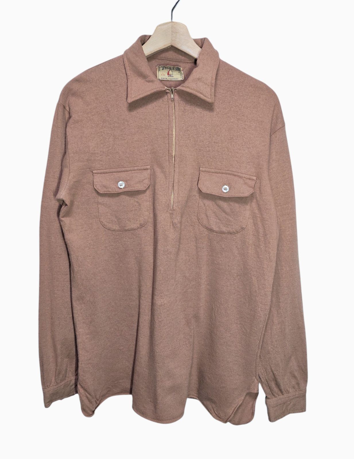 50 s The Spinnaker Shirt ウール混 ハーフジッププルオーバーシャツ