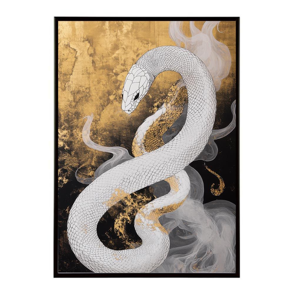 A1サイズ（約59x84cm）】【lh-poster-11553】2025年 干支 蛇 白蛇 豪華