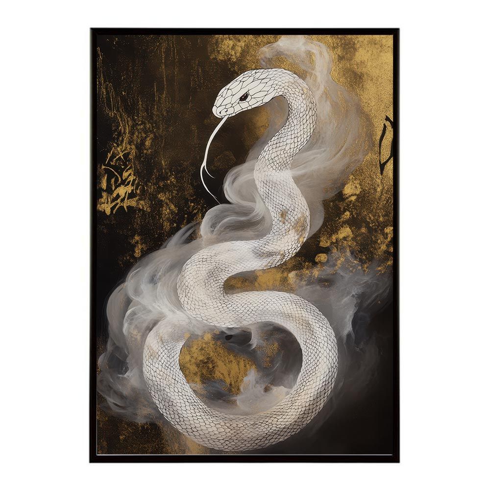 B3サイズ（約36x51cm）】【lh-poster-11568】2025年 干支 蛇 白蛇 豪華