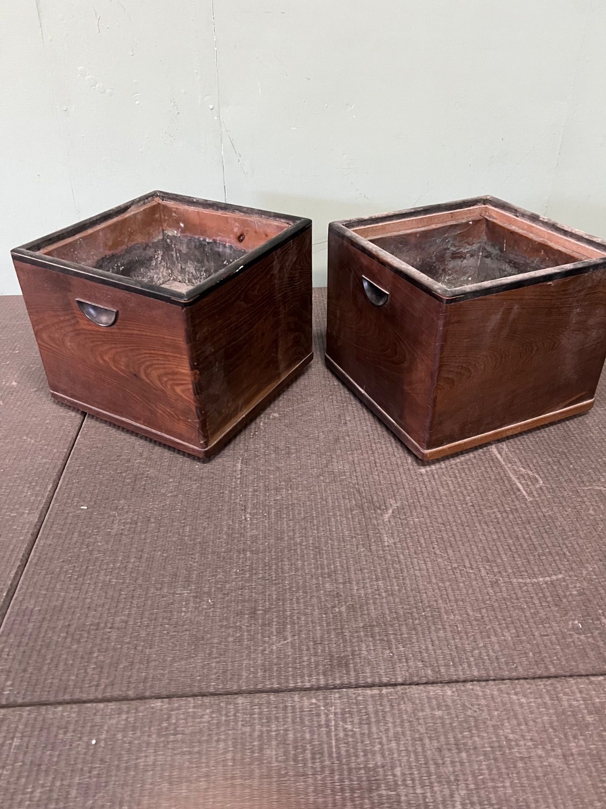 ⭐︎ 昭和 レトロ 木製 火鉢 2個 2024 セット 古民家 古民具 古道具 当時物