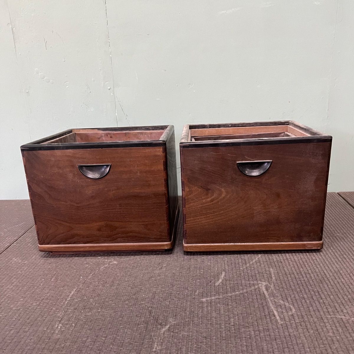 ⭐︎ 昭和 レトロ 木製 火鉢 2個 セット 古民家 古民具 古道具 当時物
