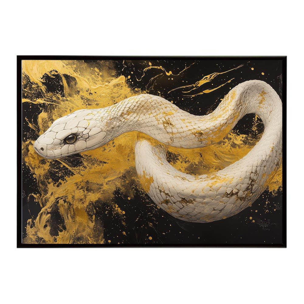 【B2サイズ（約51x73cm）】【lh-poster-11614】白蛇 干支 2025 開運 運気 金運 豪華 福 寿 幸福 ご利益 ポスター インテリア コブラ パイソン へび お洒落