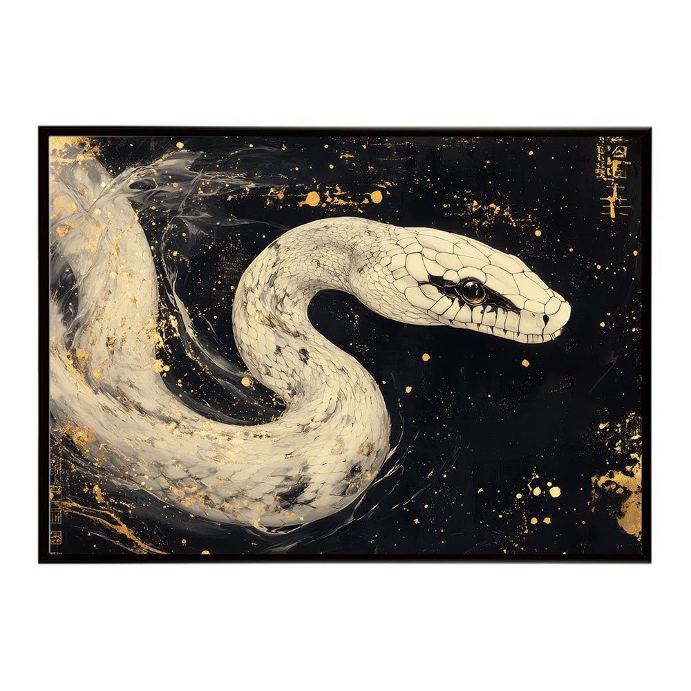 A2サイズ（約42x59cm）】【lh-poster-11618】白蛇 干支 2025 開運 運気