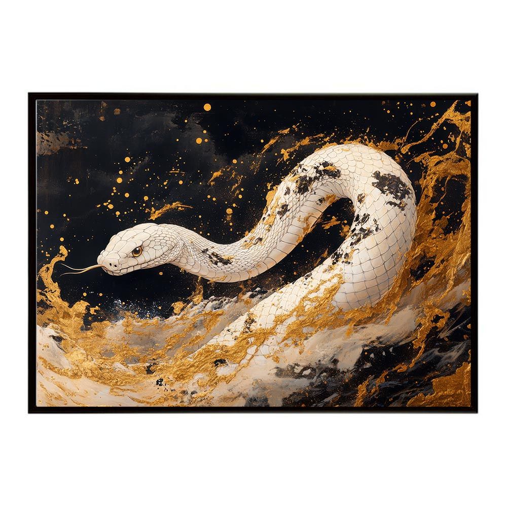 【B1サイズ（約73x103cm）】【lh-poster-11619】白蛇 干支 2025 開運 運気 金運 豪華 福 寿 幸福 ご利益 ポスター インテリア コブラ パイソン へび お洒落