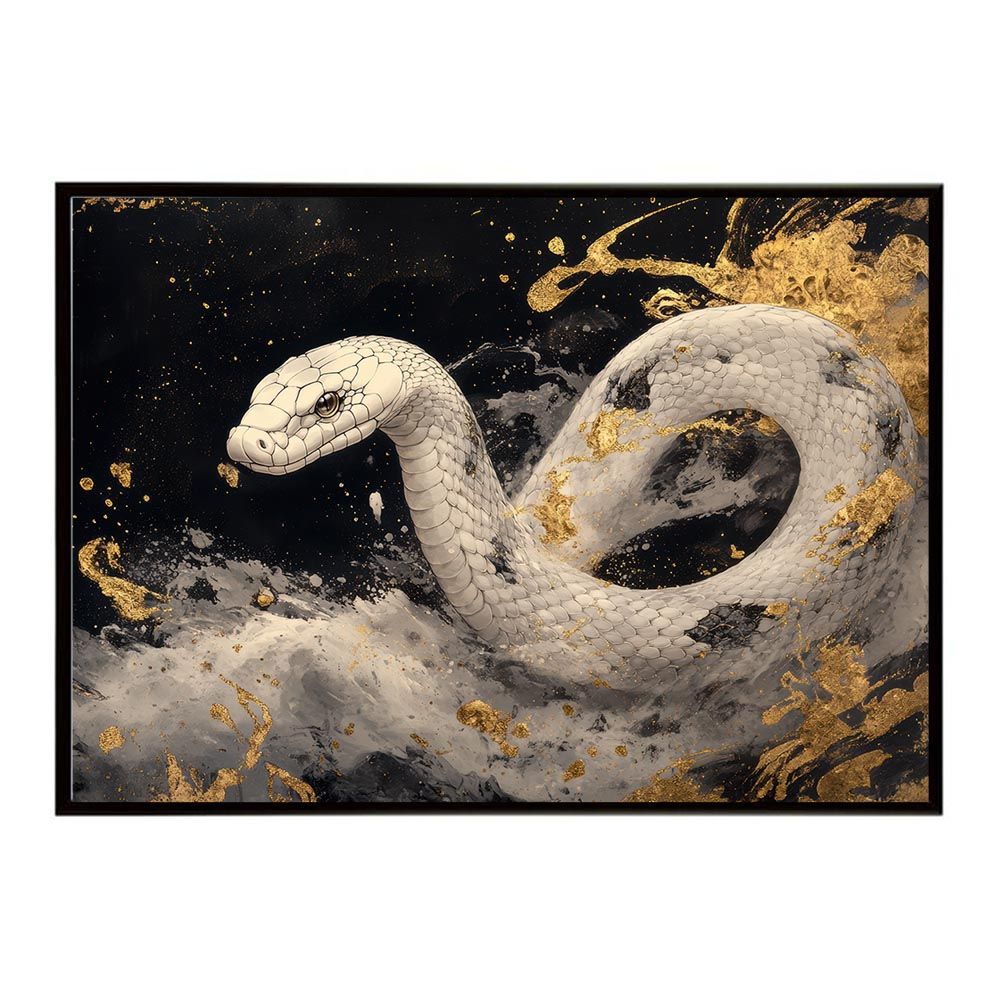 A2サイズ（約42x59cm）】【lh-poster-11633】白蛇 干支 2025 開運 運気