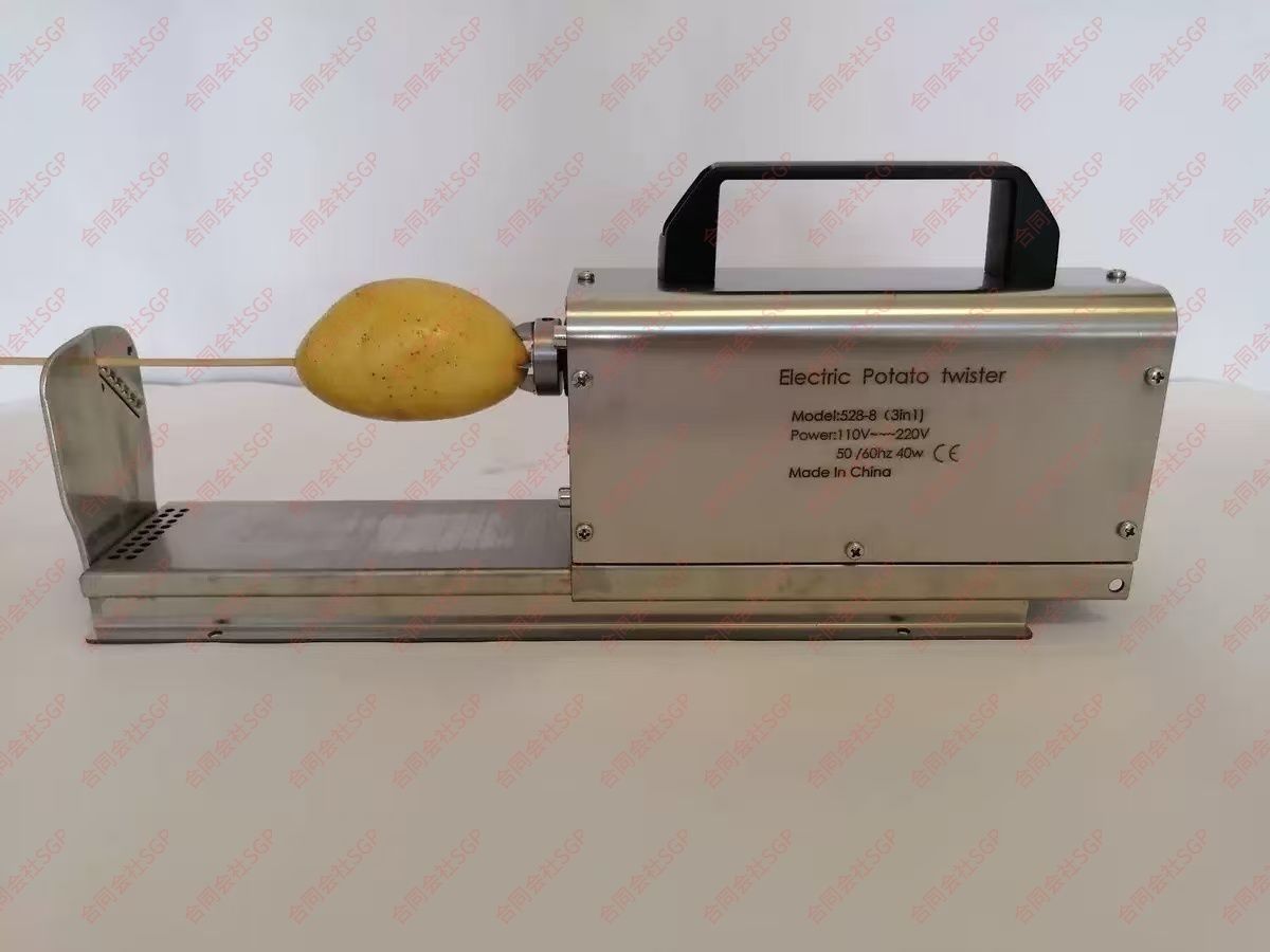 電動トルネードポテトスライサー スパイラルポテトカッター ステンレススチール製野菜ツイストカッティングマシン 3種類の刃付き 家庭用商業用 回転速度 200 r min 110 V 220 プレート その他 