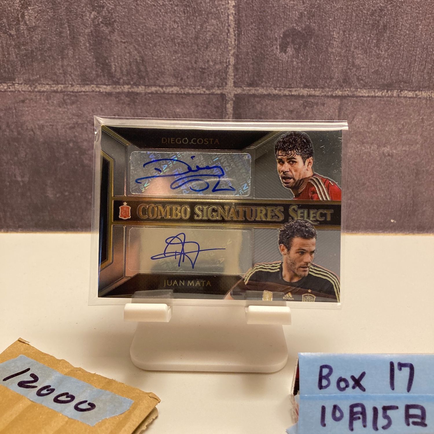 2015-16 Panini Select Diego Costa Juan Mata 06 25 直筆サインカード Spain National Team Combo Signatures Dual カード