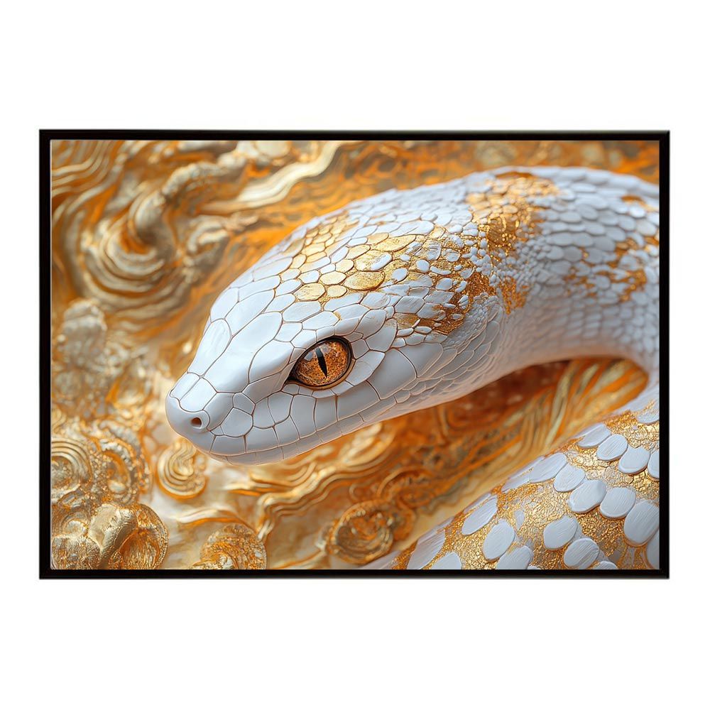 A3サイズ（約30×42cm）】【lh-poster-11672】白蛇 干支 2025 開運 運気