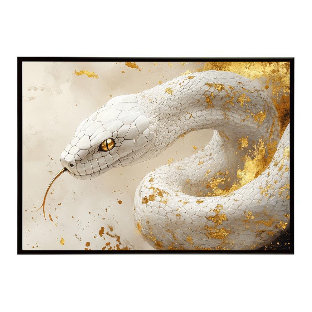 A1サイズ（約59x84cm）】【lh-poster-11678】白蛇 干支 2025 開運 運気