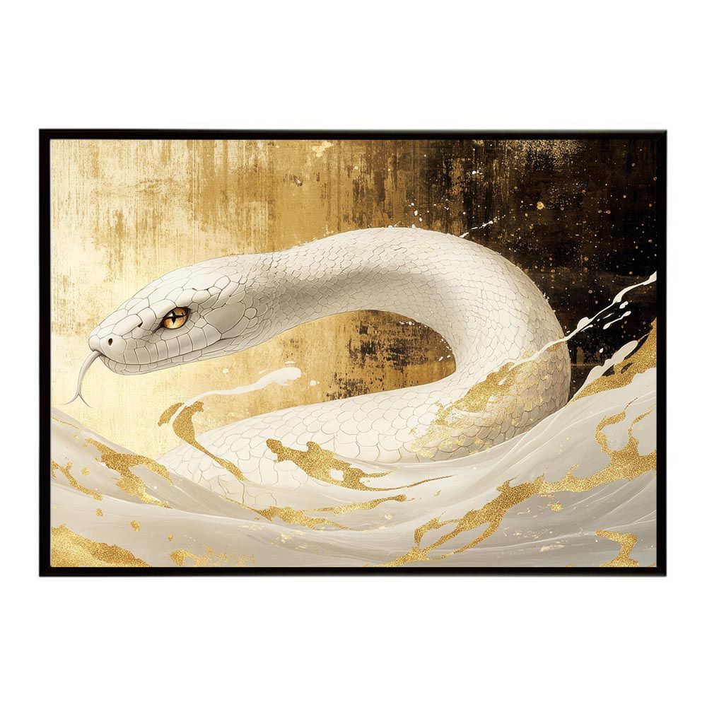 B2サイズ（約51x73cm）】【lh-poster-11681】白蛇 干支 2025 開運 運気