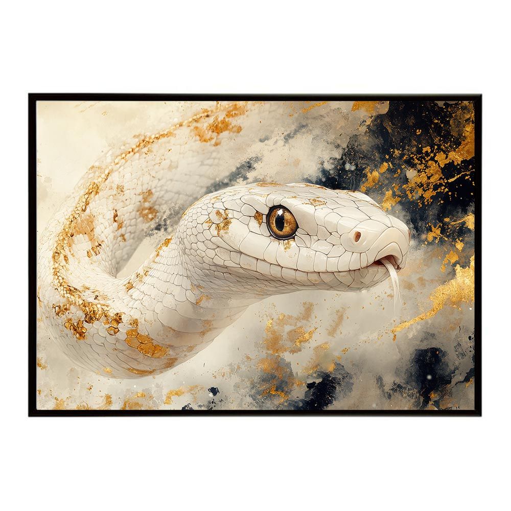 B3サイズ（約36x51cm）】【lh-poster-11688】白蛇 干支 2025 開運 運気