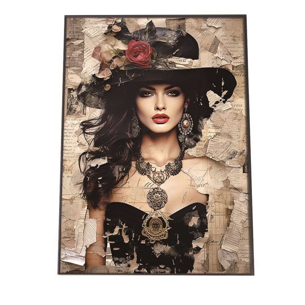 【B1サイズ（約73x103cm）】【lh-poster-1224】レディ コラージュ ポスター フレーム付き【用紙×サイズ×デザイン】 ポスター フレーム付き インテリア 女性 ウーマン ガールズ