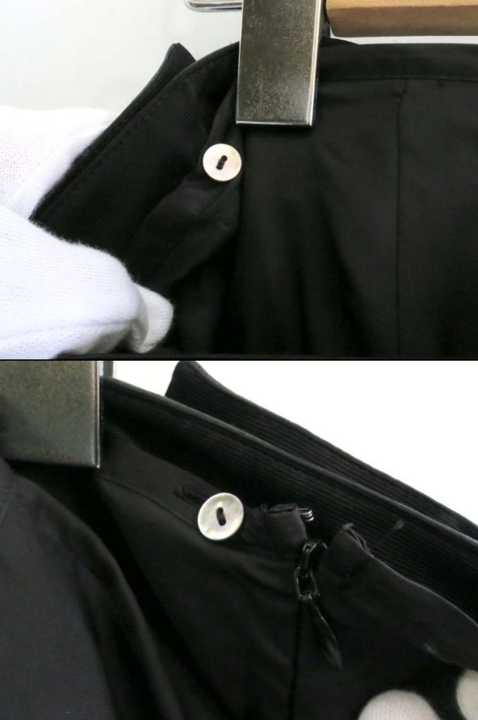 【227302】ADORE アドーア フェイクレザー×プリーツ切替ロングスカート ペチコート付 ・36 531-8220930 ブラック