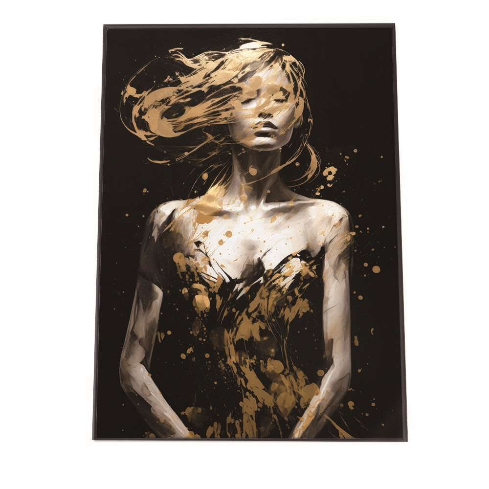 【現代アート】絵画 女性シルエットポスター BIG SIZE ゴールドフレーム付 現代アート】絵画 女性シルエットポスター BIG SIZE ゴールドフレーム