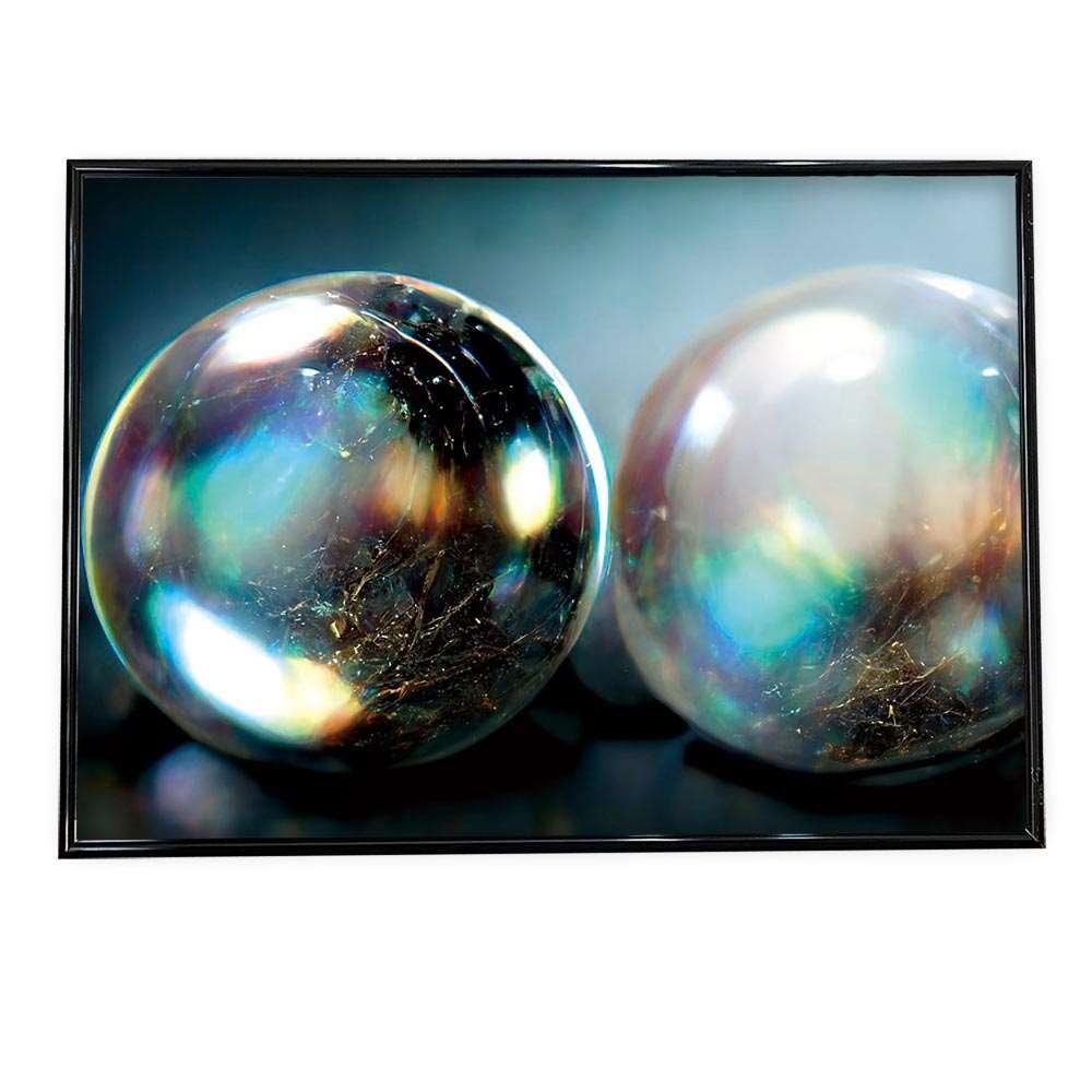 【A2サイズ（約42x59cm）】【lh-poster-128】天然石 パワーストーン 誕生石 stone ポスター フレーム付き パール 真珠 宝石 6月 誕生石 横