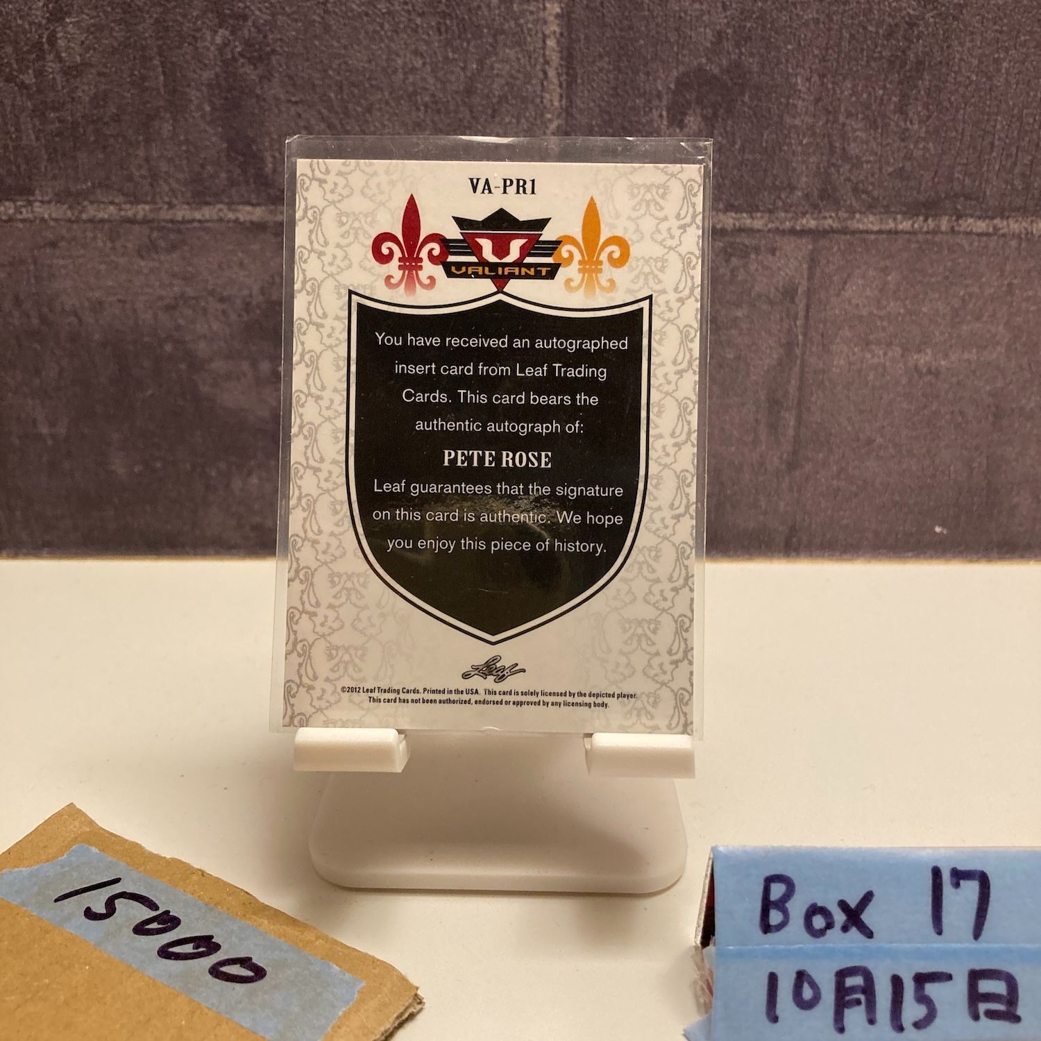 2014 Leaf Valiant Pete Rose 直筆サインカード Cincinnati Reds カード