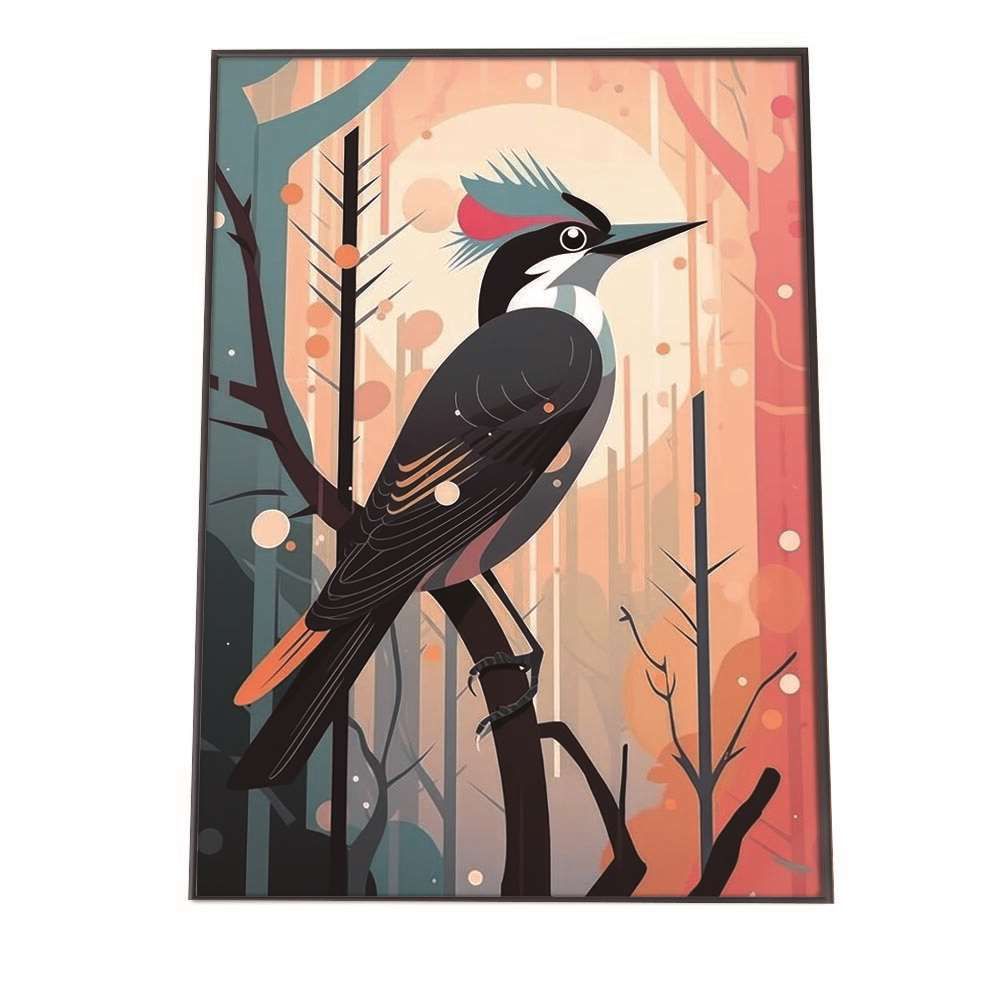 A 約84 x 119 cm lh poster 1286 北欧 カラフル アート ペイント アーティスト 鳥 ポスター フレーム付き インテリア ファッション シンプル