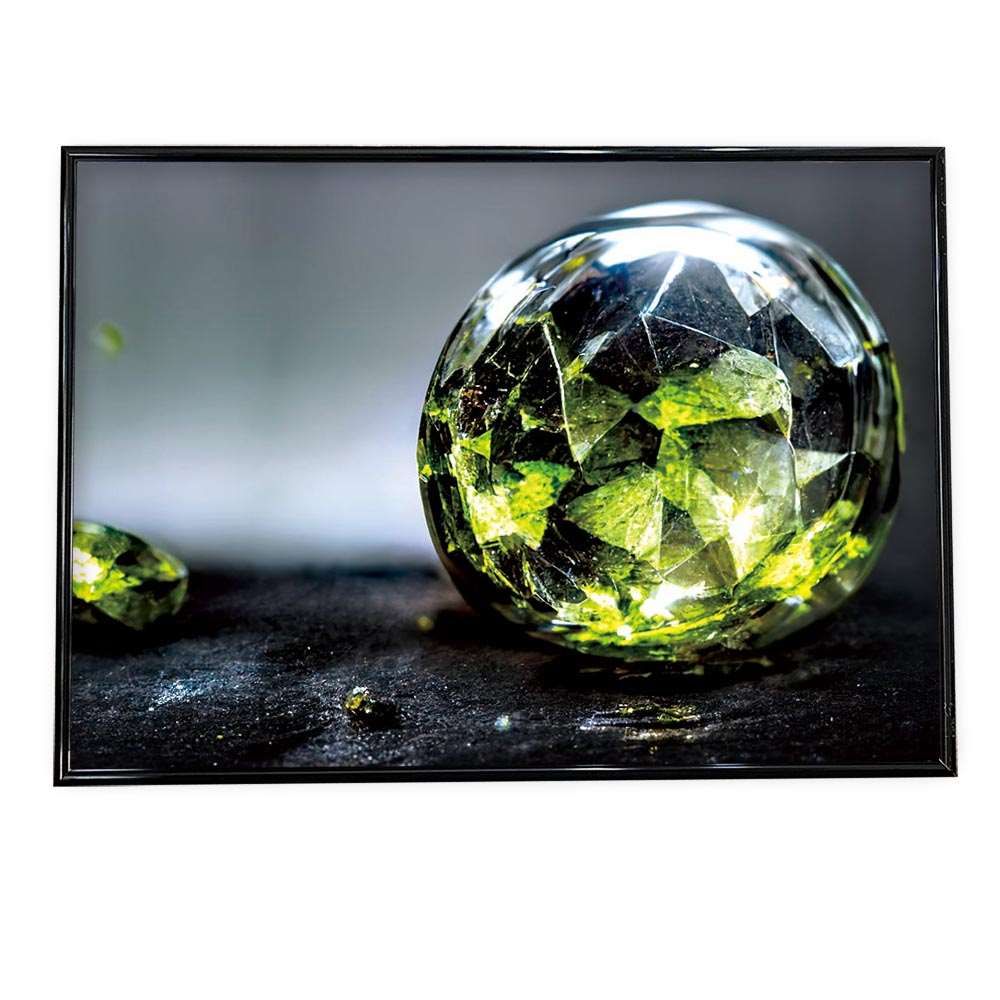B 約51 x 73 cm lh-poster-129 ペリドット 緑天然石 パワーストーン 誕生石 stone ポスター フレーム付き 横