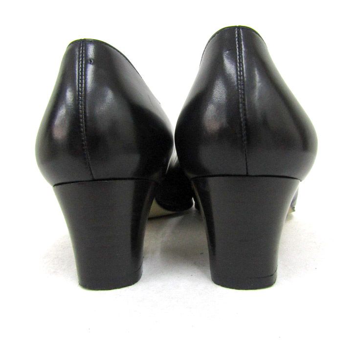 銀座カネマツ パンプス 幅広 3E スクエアトゥ シューズ ブランド 靴 黒