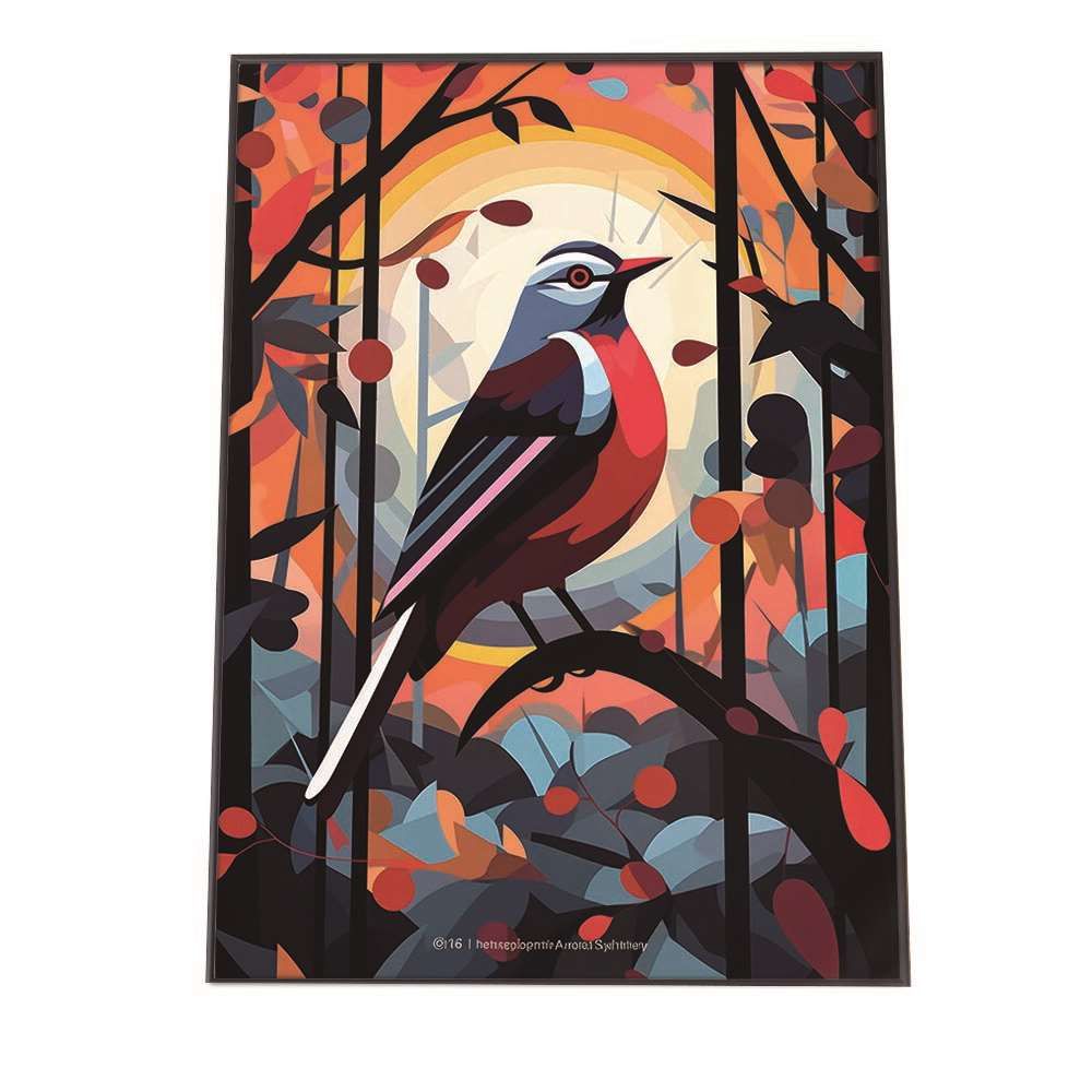 B 約73 x 103 cm lh poster 1304 北欧 カラフル アート ペイント アーティスト 鳥 ポスター フレーム付き インテリア ファッション シンプル