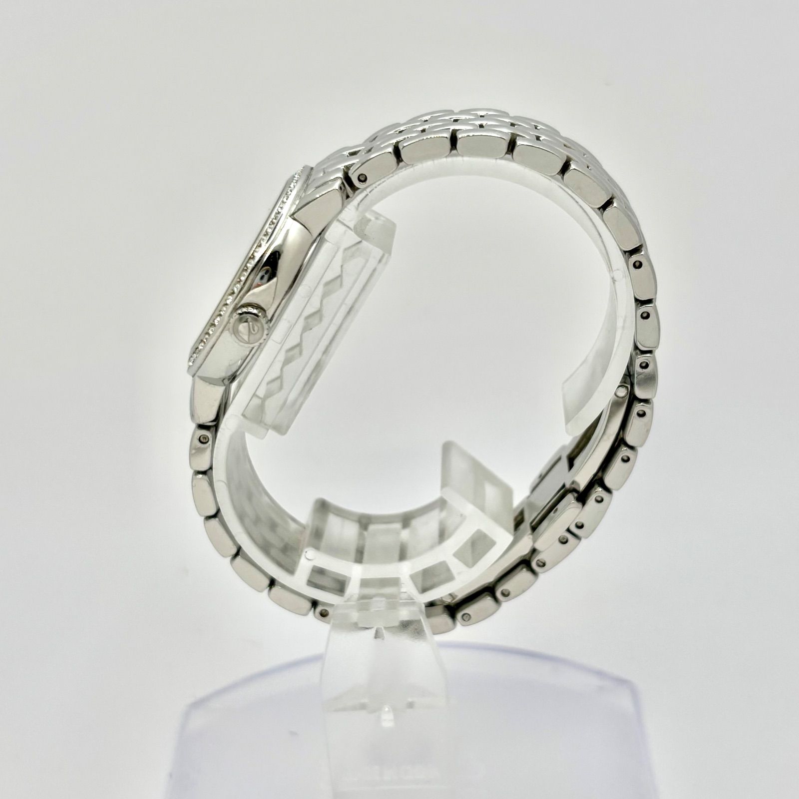 | 電池 スワロフスキー レディース 腕時計 ダイヤベゼル シルバー 526149