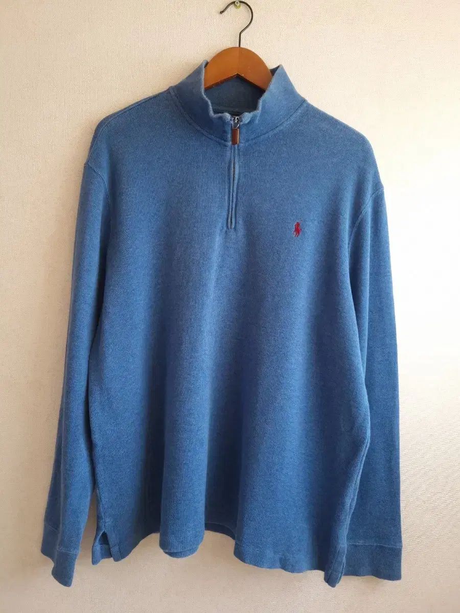 ポロラルフローレン ブルー ハーフジップアップ ニット XL 110 - メルカリ