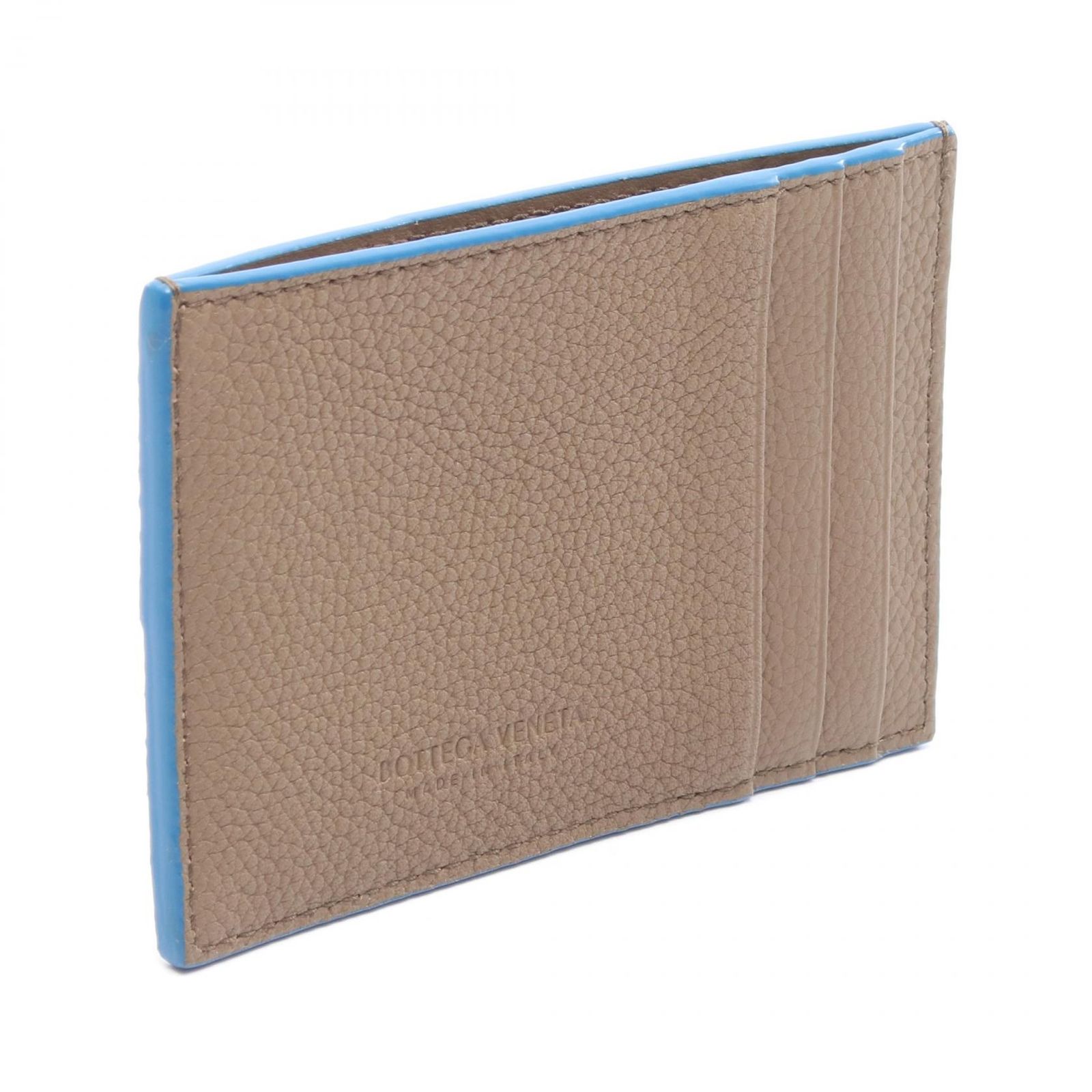 ボッテガヴェネタ BOTTEGA VENETA カードケース カセット ブラウン ブルー レザー ユニセックス A