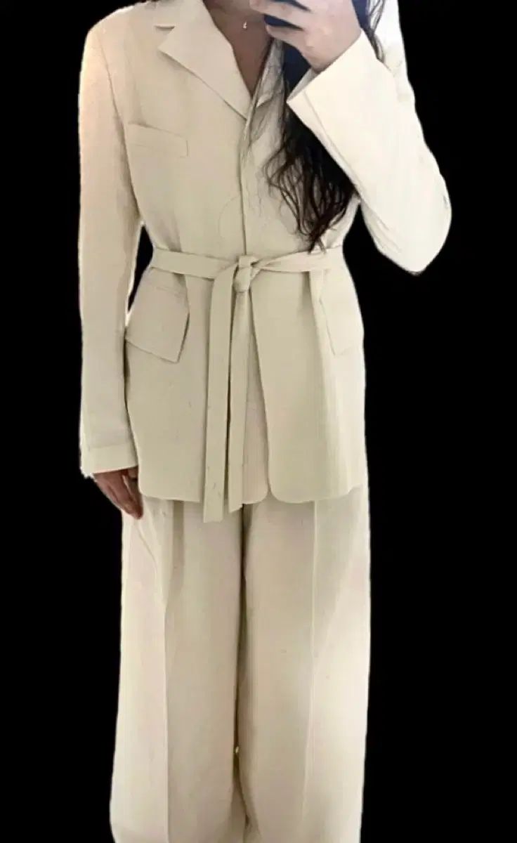 -80 TIME タイム ベルト付き ジャケット ワイド パンツ セットアップ