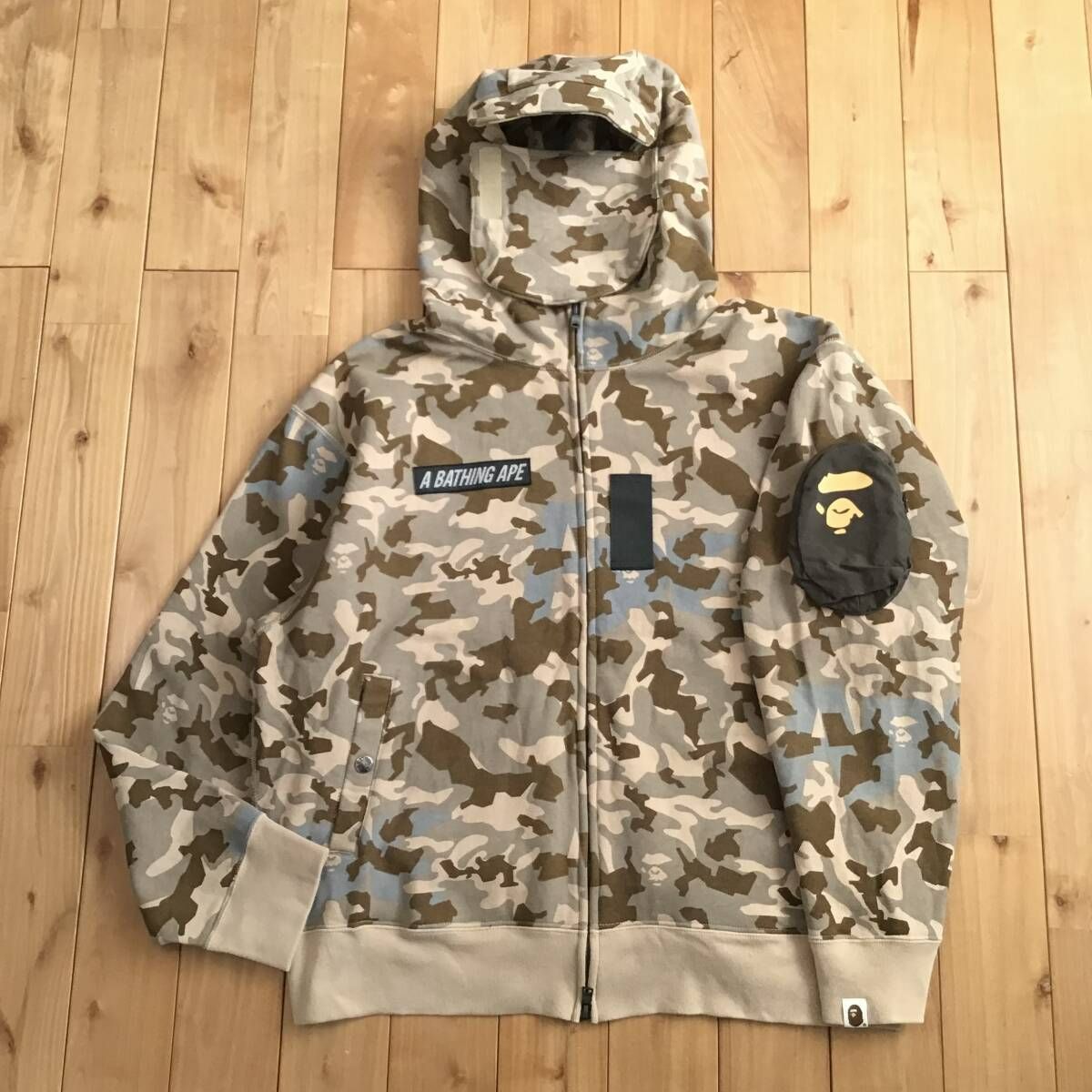 BAPE SAND CAMO MILITARY RELAXED FIT FULL ZIP MASK HOODIE Mサイズ a