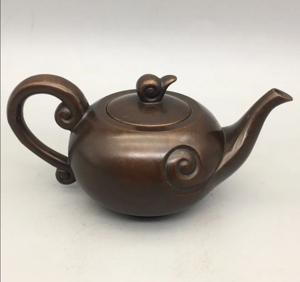 銅器 祥雲茶壺 酒壺 茶道具 煎茶器 置物