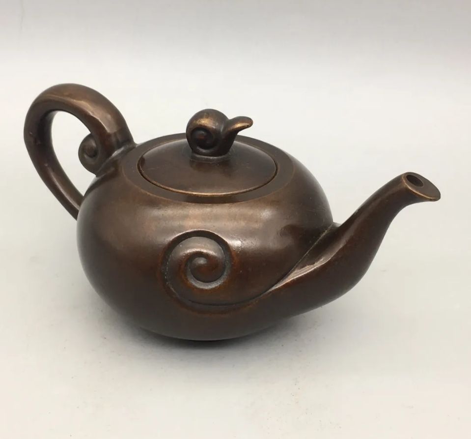 売れ筋 銅器 祥雲茶壺 酒壺 茶道具 煎茶器 工芸品 置物 中国茶器 粉彩