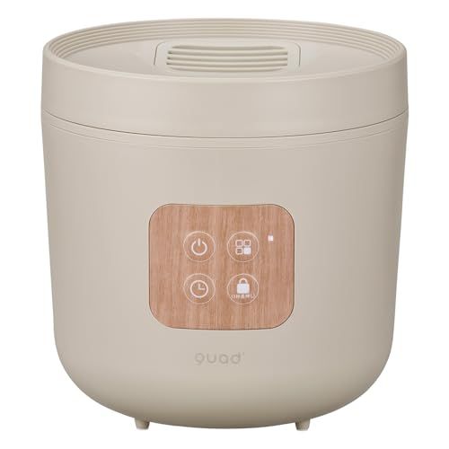 QUADS クワッズ スチーム加湿器 蒸気式 7畳対応 上部給水 2 5 L 最大加湿250 ml h タイマー チャイルドロック 簡単お手入れ STEAMS スチームス グレージュウッド po
