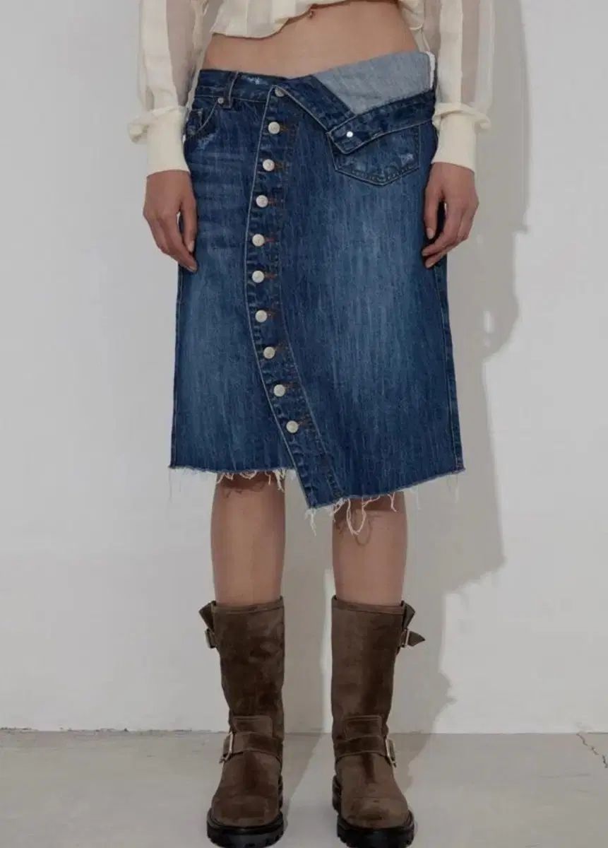 ソールティーペブル レイヤード デニムスカート