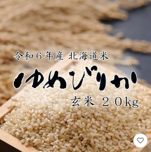令和6年産 北海道石狩産直 最新 ゆめぴりか 玄米 20kg 送料無料 4月