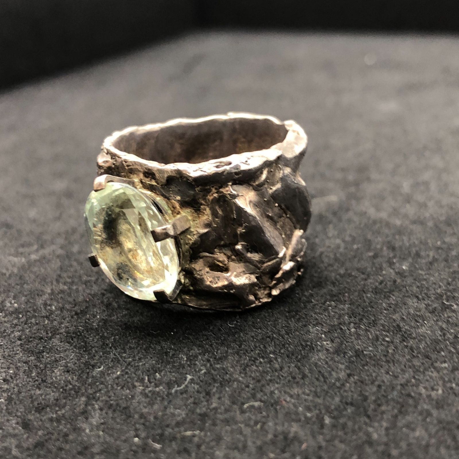 ヴィンテージリング シルバー グリーン アメジスト サイズ20号 SGAW 10 8850