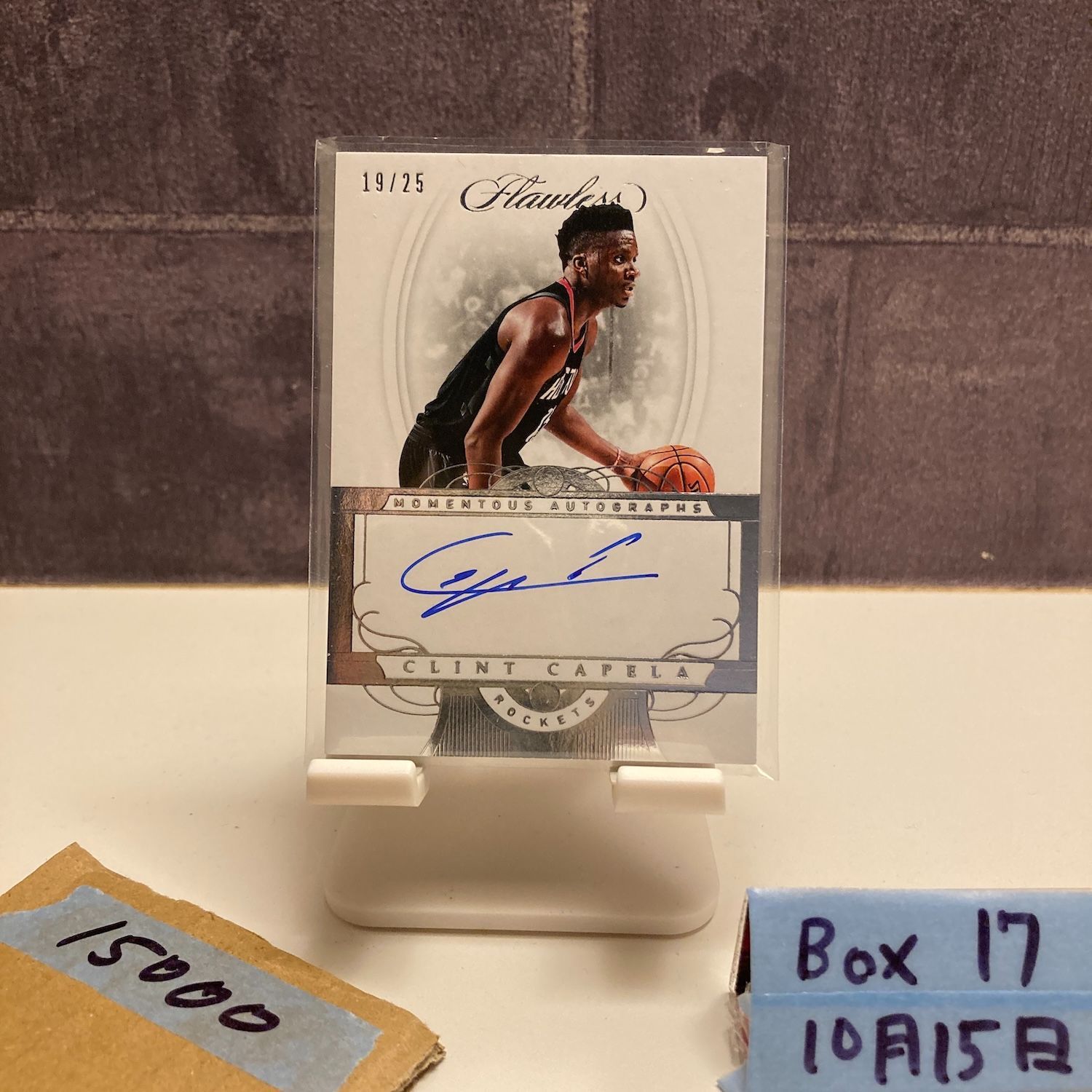2017-18 Panini Flawless Clint Capela 19|25 直筆サインカード Houston Rockets Momentous カード