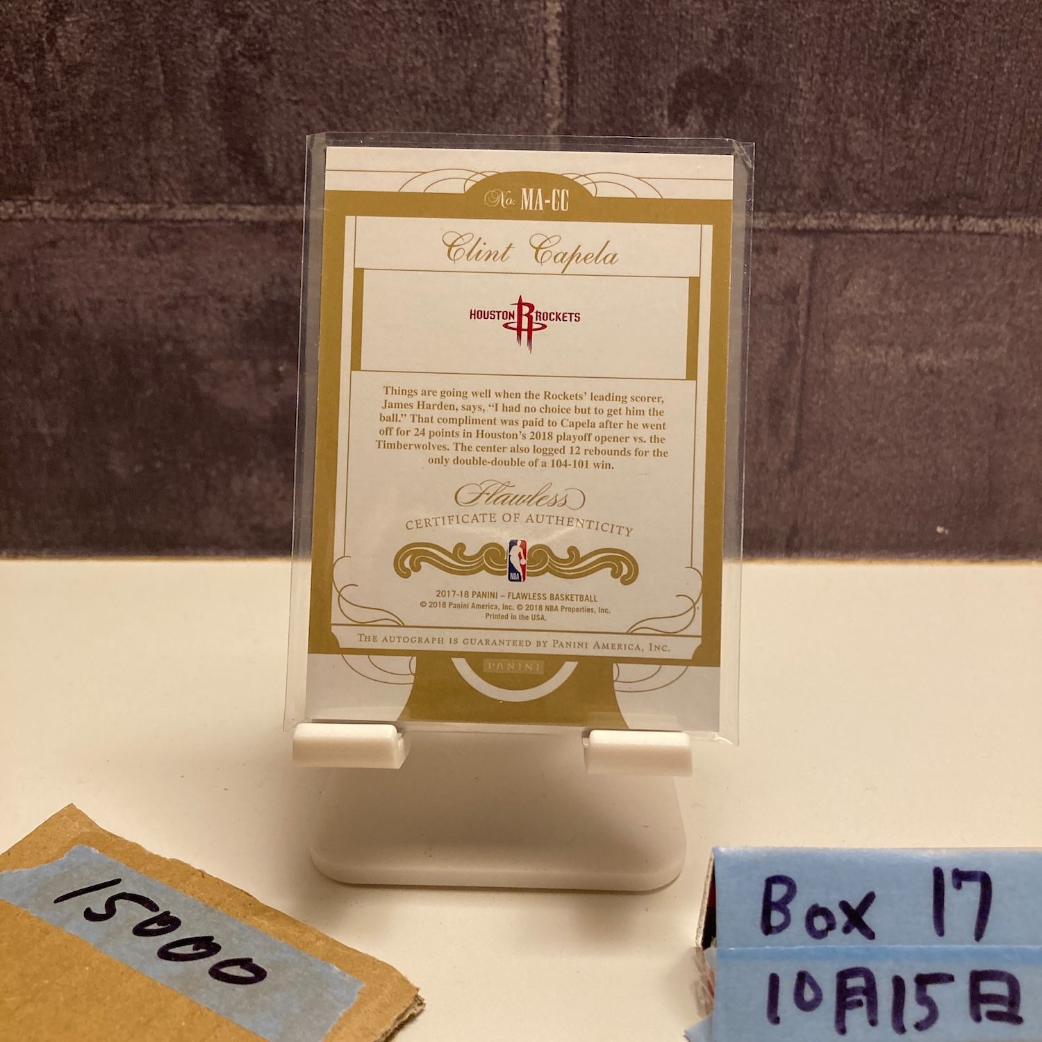 2017-18 Panini Flawless Clint Capela 19 25 直筆サインカード Houston Rockets Momentous カード